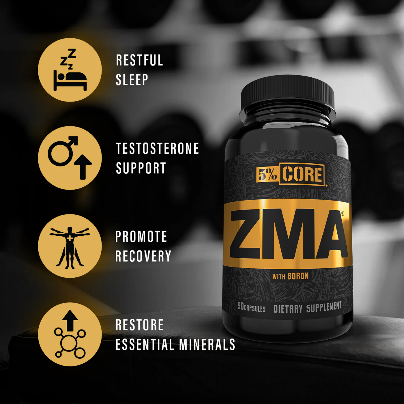 5% Nutrition ZMA cu Boron Core Series 90 capsule 3