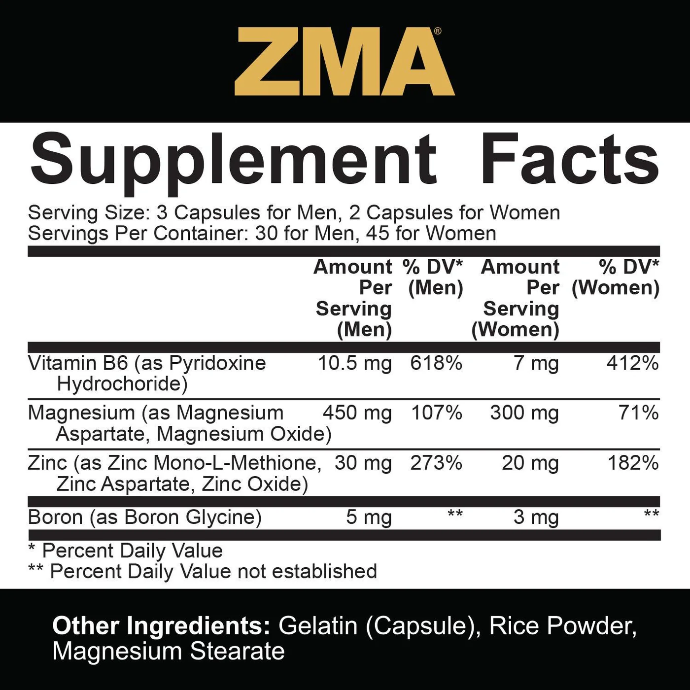 5% Nutrition ZMA cu Boron Core Series 90 capsule 2