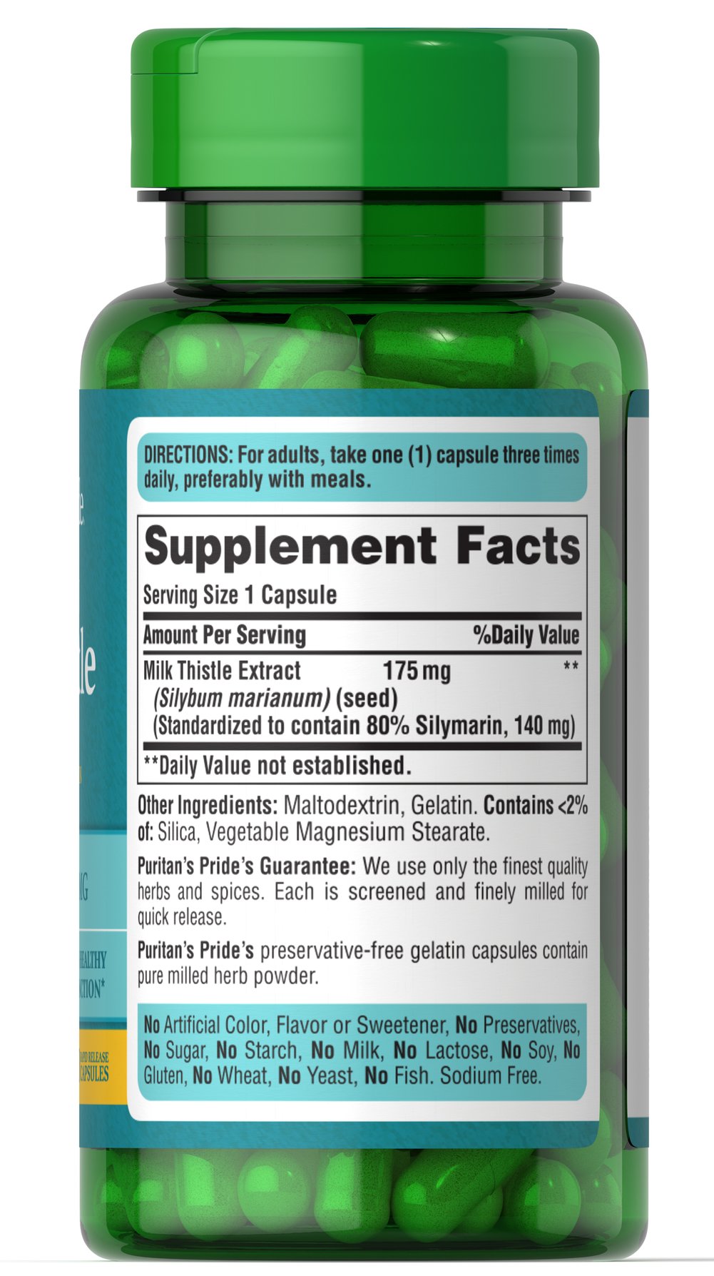 Puritan's Pride Silymarin Milk Thistle 175mg 100 capsule 2