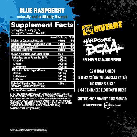 Mutant Hardcore BCAA 390g Blue Raspberry 2