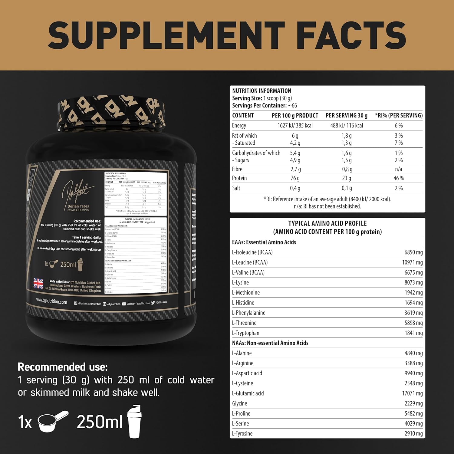 Dorian Yates ShadoWhey 100% Pure Whey Protein 2kg Cookies and Cream 2
